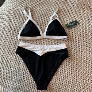 Black and White Bikini Set
